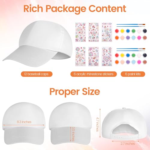 Aneco Adjustable Sport Baseball Cap White for Outdoor Activities