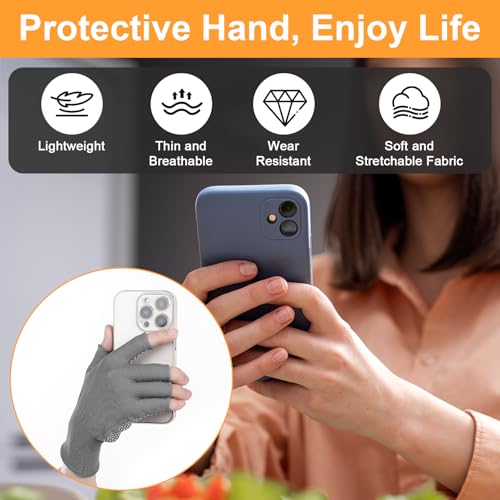 6 Pack Half-Finger Workout Gloves - Grey, Breathable & Anti-Slip
