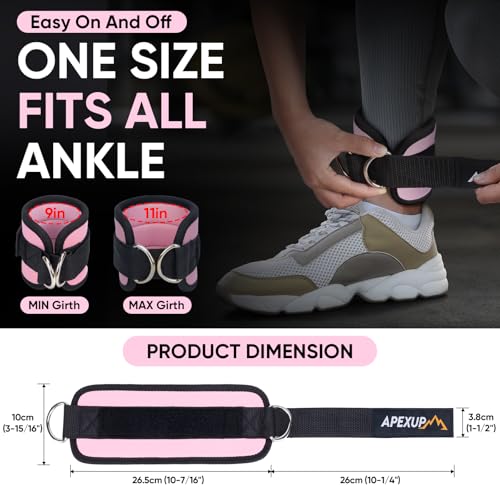 Adjustable Ankle Straps for Cable Machines - Neoprene Padding