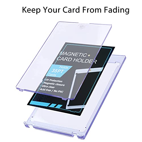 Boyanbb 50-Pack Magnetic Card Holders 35pt One Touch Acrylic Protectors