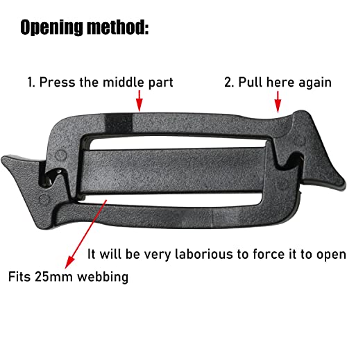20-Pack Nylon Plastic Webbing Connecting Clips for Backpacks