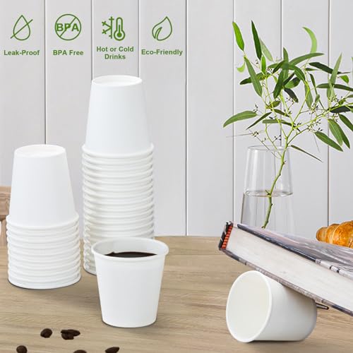 SIUQ 1200 Pack 3 oz Disposable Paper Cups - Small Mouthwash, Drink & Bathroom Cups