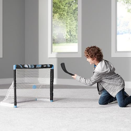 NHL Mini Hockey Set - Indoor Knee Hockey Goal with Sticks & Ball - Utah Mammoth