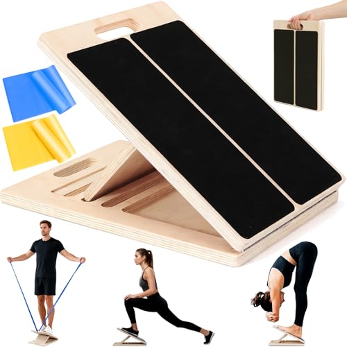 Adjustable Wooden Slant Board for Calf Stretching & Rehab