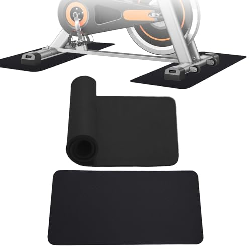 2-Piece Non-Slip Exercise Bike Mat Set - 0.24" Thick Floor Protector