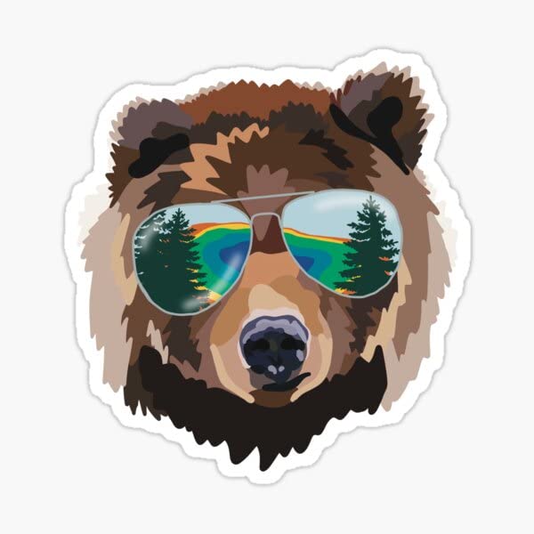 Yellowstone Bear Vintage Travel Decal - 4-inch Waterproof Vinyl Sticker