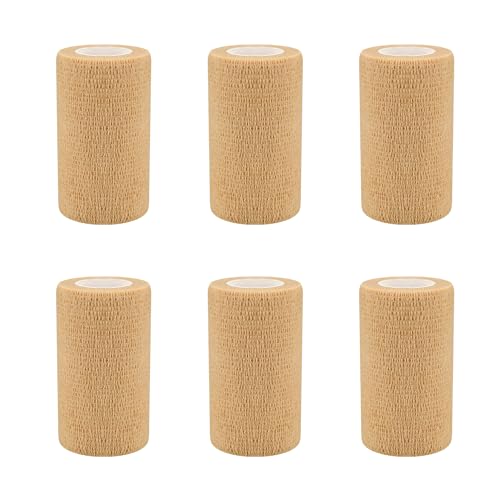 2 Inch Self-Adhesive Bandage Wraps - 6pcs Skin Color, 5 Yards