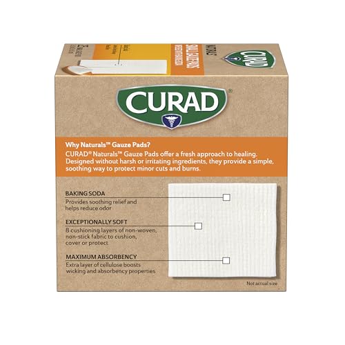 Small Gauze Pads with Baking Soda for Wound Care - 2" x 2" - 25 Count