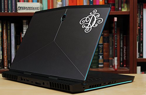 Die Cut Monogram Decal Sticker - Letter D, White