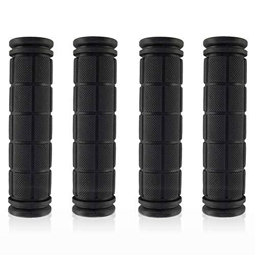 2 Pair Non-Slip Rubber Bicycle Handlebar Grips - Black