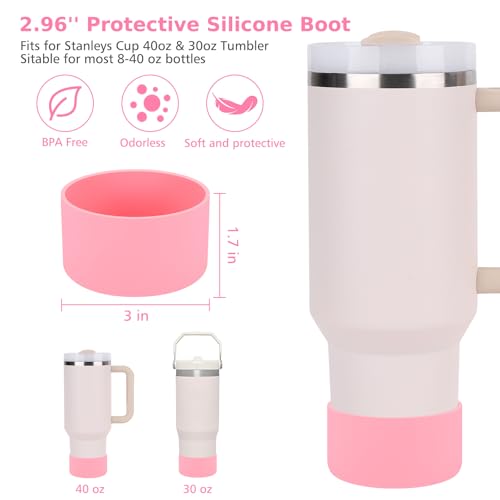 6PCS Stanley Cup Accessories Set - Pink Handle Strap & Charms