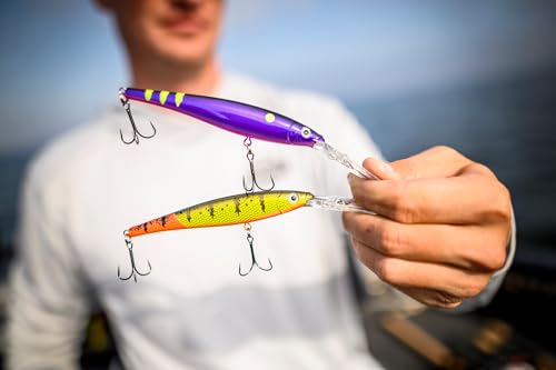 Flicker Minnow Crankbait Fishing Lure - 3 1/2 Inch, 1/3 oz - Pearl White