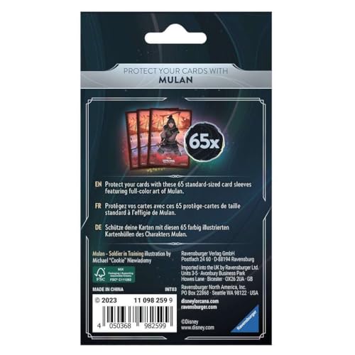 Disney Lorcana Card Sleeves - Mulan Artwork, 65 Pack