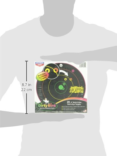 Dirty Bird 8" Paper Bullseye Shooting Targets - Multi-Color