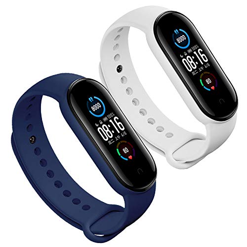 Replacement Bands for Xiaomi Mi Band 5/6/7 & Amazfit Band - Black, Blue, Navy, Green, White