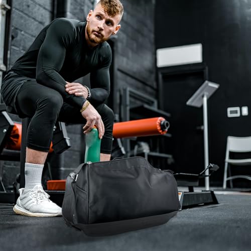 Small Waterproof Travel Duffel Bag - Foldable Gym Bag - Black - 15 Inches