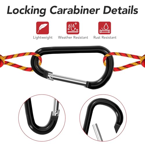 24pc Assorted Aluminum Carabiner Clips - Keychain Spring Hooks