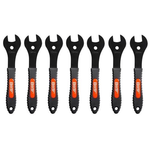 7-Piece Bicycle Cone Wrench Set (13-19mm) - Bike Hub & Wheel Axle Tools