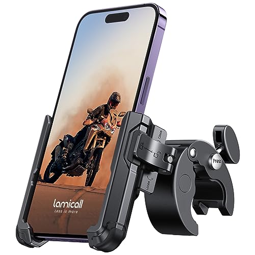 Motorcycle Phone Mount for 4.7-7" Phones, 360° Rotation, Easy Install