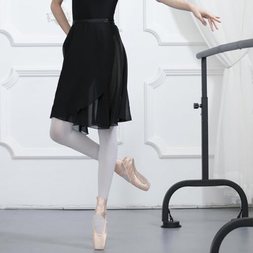Deesorxin Women's Long Wrap Ballet Skirt Black One Size Sheer Dance Costume