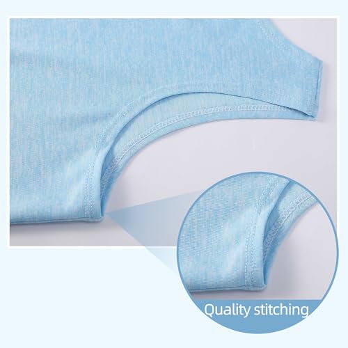 Quick Dry Tank Tops for Kids - Moisture Wicking Sleeveless Shirt - Light Blue, 7-8 Years