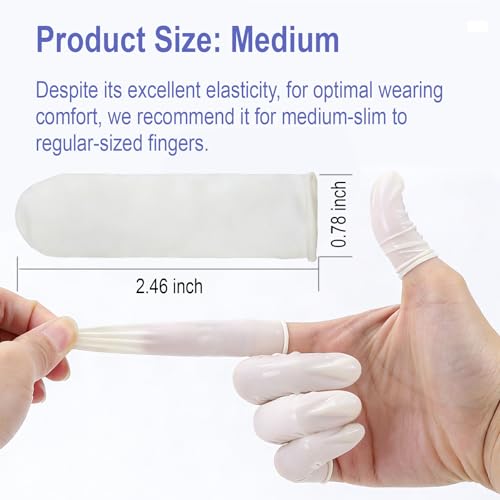 Disposable Latex Finger Cots - Waterproof Anti-Slip Protectors (105 Pack)