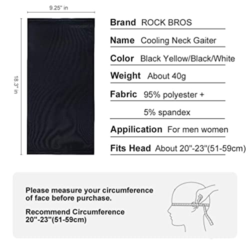 Cooling Neck Gaiter with UV400 Protection - Black