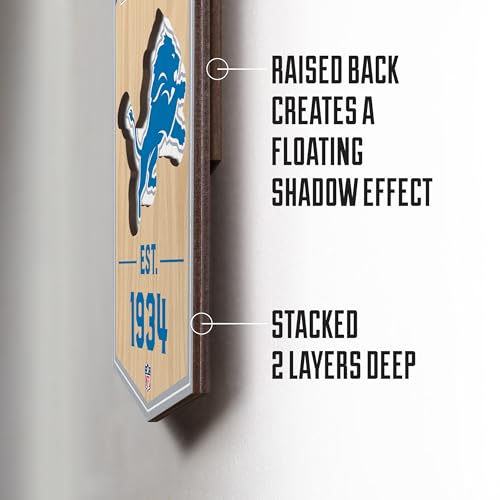 NFL 3D Stadium Banner - Detroit Lions - 6 x 19 Inches