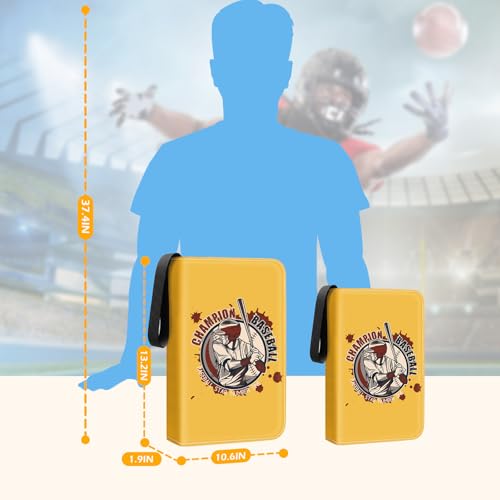 Baseball Card Binder - 900 Card Capacity with 50 Sleeves - Yellow
