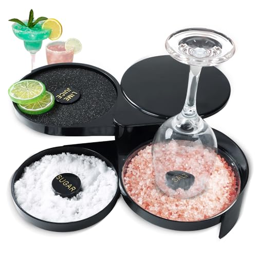 3-Tier Bar Glass Rimmer Set for Cocktails - Margarita & More