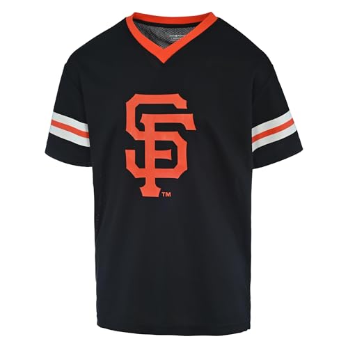 San Francisco Giants Youth Baseball Jersey 10-12 Black - MLB Kids Team Logo Official