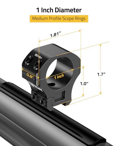 Precision Medium 1 Inch Dovetail Scope Rings - 11mm Rail - 2 Pieces
