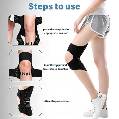 Ergonomic Power Knee Brace 2Pack with Spring Support, Adjustable Stabilizer for Pain Relief & Injury Recovery