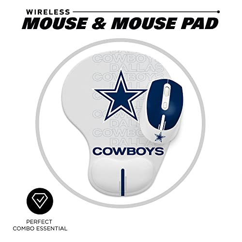 Wireless Mouse and Mouse Pad Combo with Gel Wrist Rest