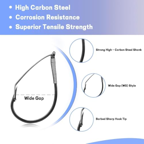 Weedless Wacky Rig Hooks - 25 Pack for Bass Fishing