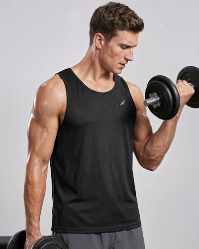 Men's Breathable Mesh Tank Tops - 3 Pack Y-Back - Large, Black/Grey/Green