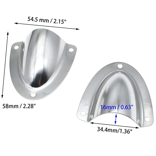Marine Stainless Steel Clamshell Cable Vent Cover - 2 Pcs