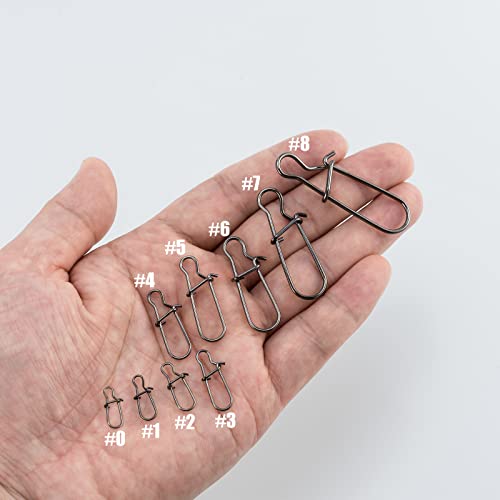 Stainless Steel Duo Lock Fishing Snaps - 100 Pack - #1 40LB