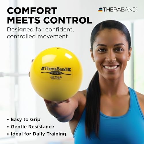 Weighted Exercise Ball - 2.2 lb Soft Medicine Ball - Yellow