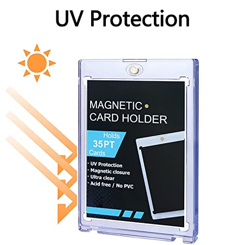 Boyanbb 50-Pack Magnetic Card Holders 35pt One Touch Acrylic Protectors