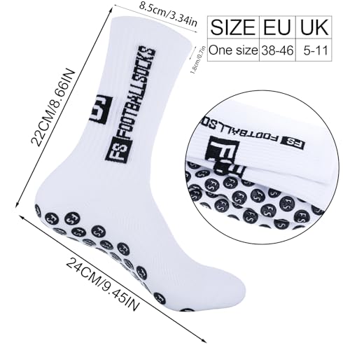 Non Slip Soccer Socks - Athletic & Football Grip Socks for Men & Women