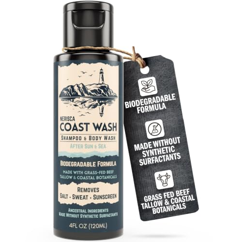 Biodegradable Shampoo & Body Wash 4oz - Beef Tallow Formula - 4 Count