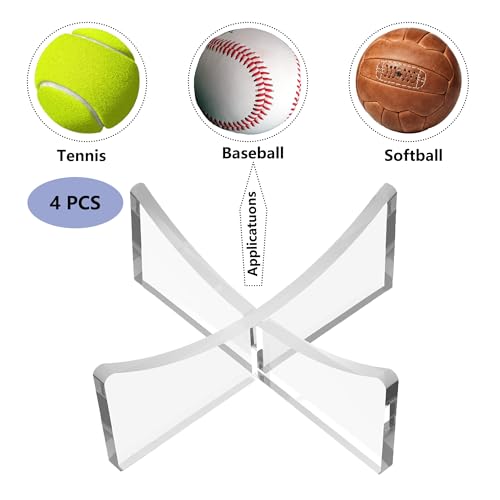 Clear Acrylic Ball Display Stand - 3-Pack for Baseball, Golf & Softball