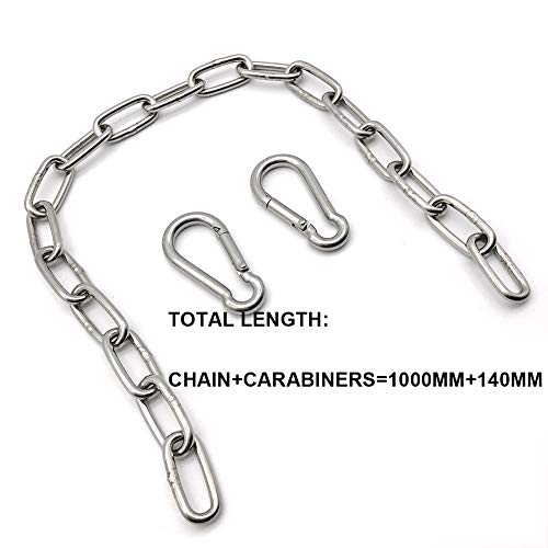 40 Inch Heavy Duty Stainless Steel Chain 550LB Capacity for Punching Bags, Hanging Chairs, Hammocks, Yoga Trapeze - 2 Pack