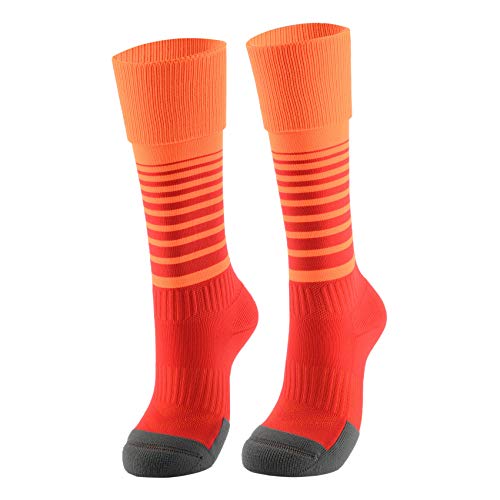 Boys Cushioned Knee-High Athletic Soccer Socks - Small Orange