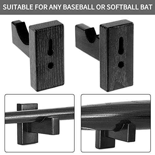 Solid Wood Baseball Bat Display Case - Horizontal Rack Holder