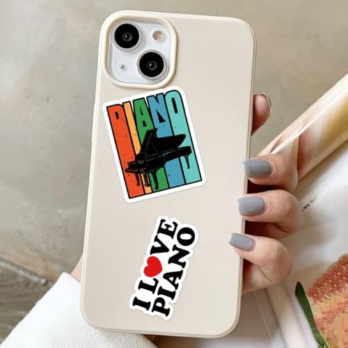Piano Sticker Pack 32 pcs 5 Sheets Waterproof Vinyl Stickers Musical Instrument Decal for Water Bottles Laptop Skateboard Car Windows Gift for Adults Boys Girls
