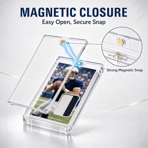 130PT Magnetic Card Holders - 50 Slim Cases for Thick Trading Cards