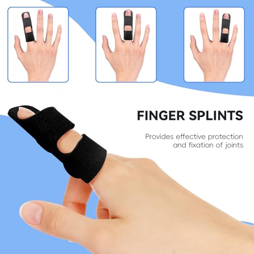 Universal Finger Splint Brace for Trigger Finger & Sprain Relief - 2 Pack Black