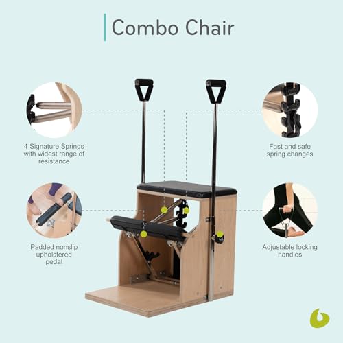 Pilates Combo Chair with Adjustable Handles for Home Use
